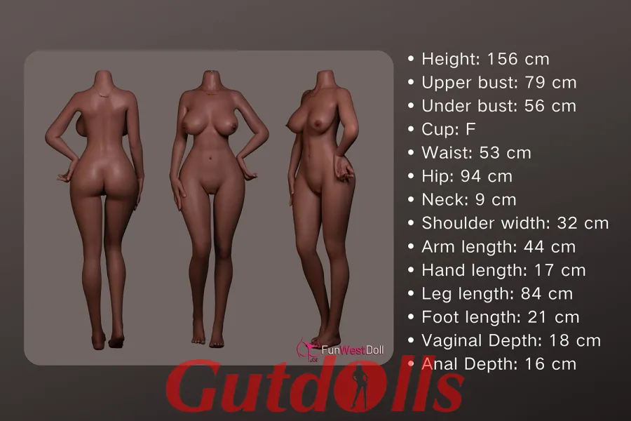 Kombination von Persönlichkeiten 156cm F-Cup #037S  Tan Vollsilikon Guenstige sexpuppen kaufen