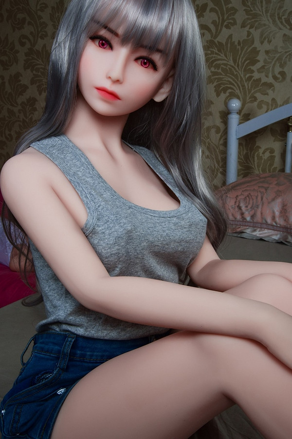 Nettes Mädchen mit langen grauen Haaren 156cm Kopf #153 Jessica