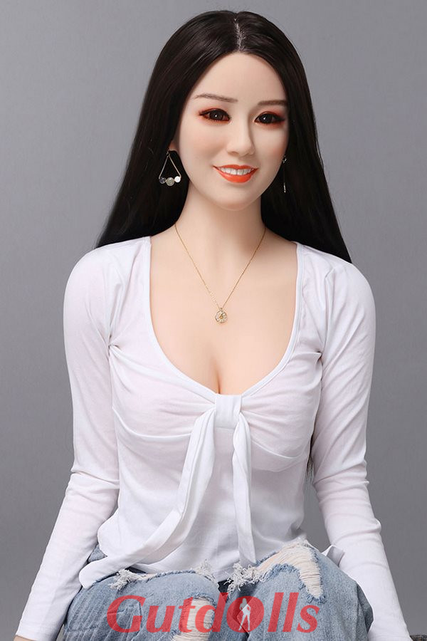 Smiling girl who likes anal sex 165cm small chest #92 silicone head natural skin color hair transplant Xenia