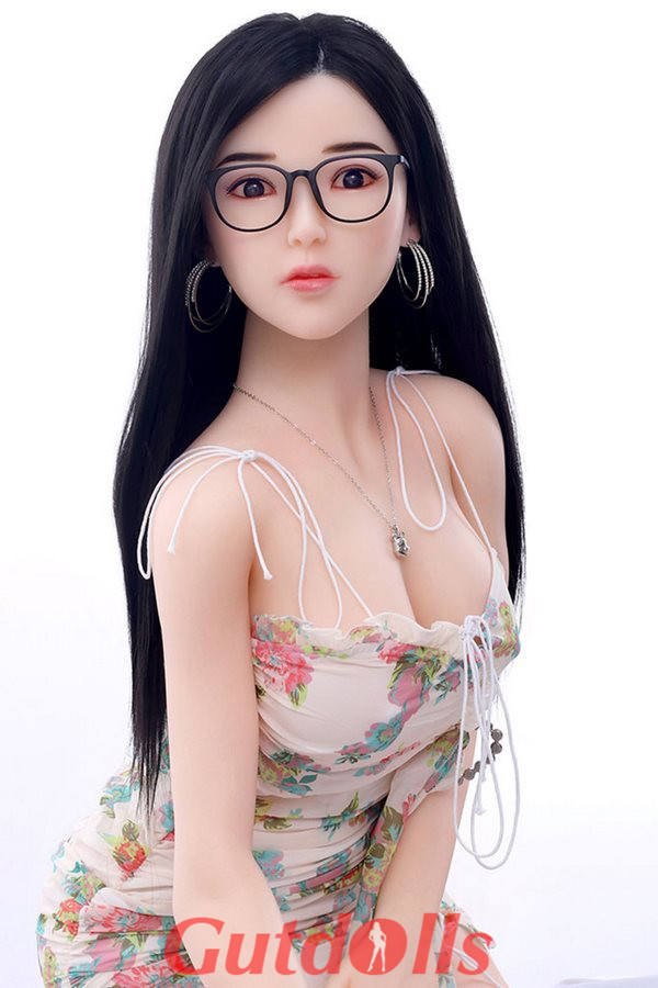 Mädchen mit Brille 164cm C Tasse voller Silikon natürlichen Hautton #247 Kopf Haartransplantation Helen