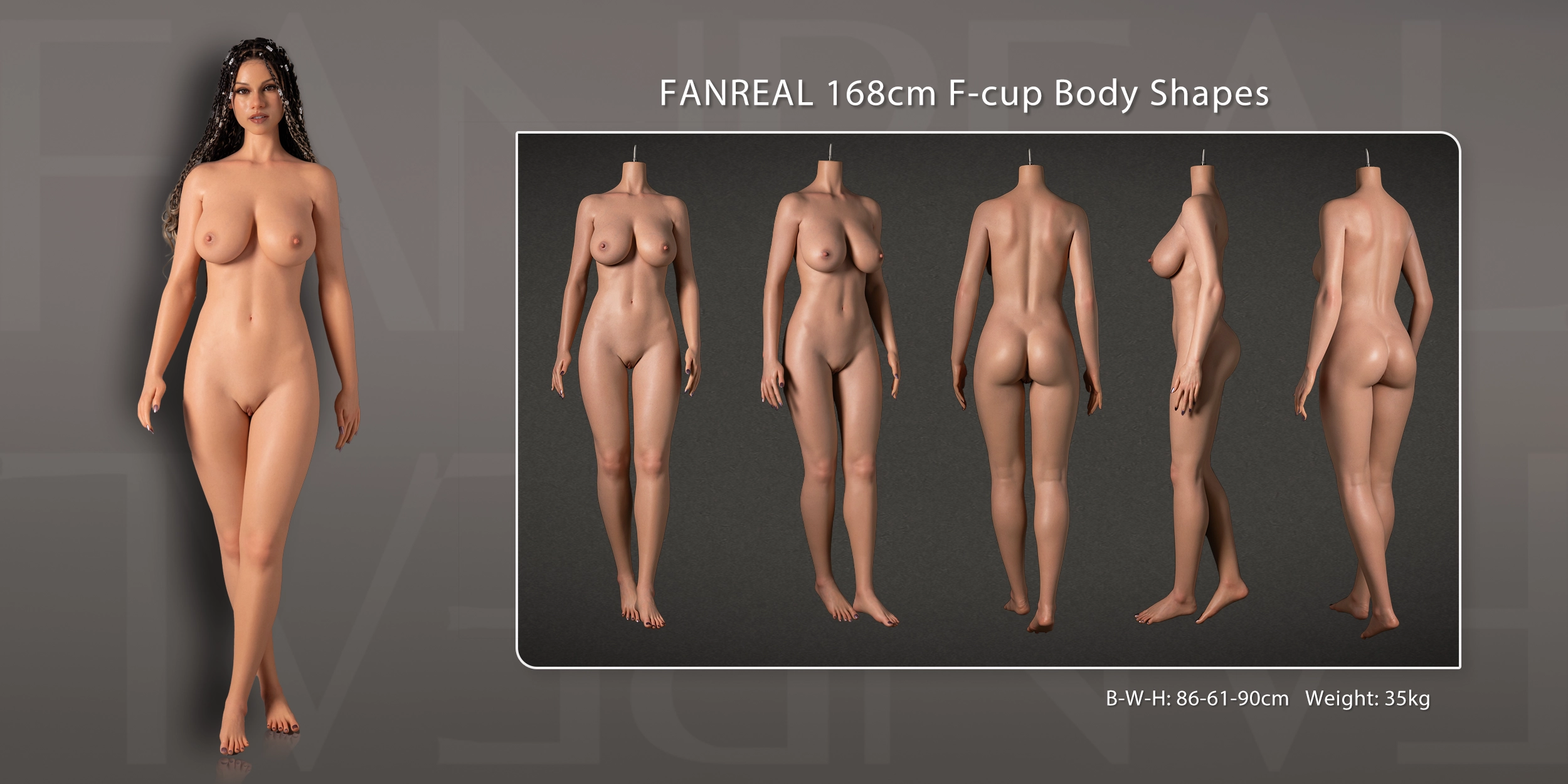 FANREAL 168cm F-Cup Körpergrößen