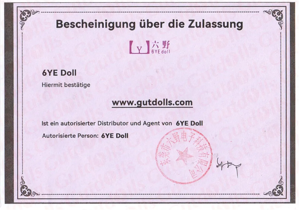 6YE Doll zertifikat