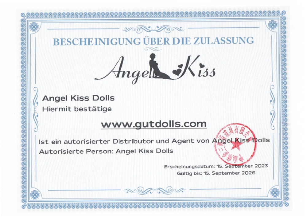 Angel Kiss Dolls zertifikat