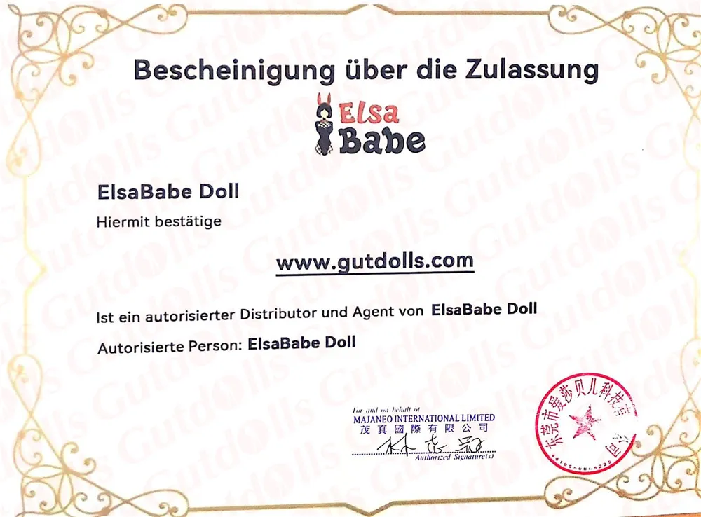 ElsaBabe Doll zertifikat