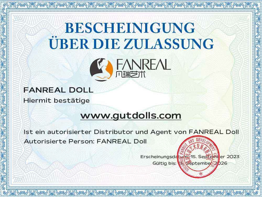 FANREAL Doll zertifikat