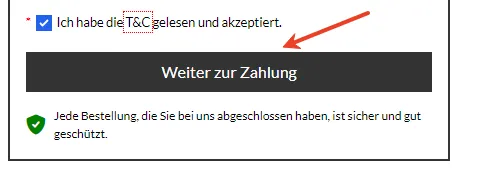 Weiter zur Zahlung