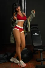 Denisa - 161cm F-Cup S14 Dunkel Gebräunte Haut Irontech Silikon Doll – Bild 4