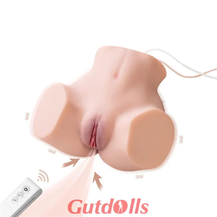 Lorna lutscht und vibriert am Gesäß catgirl Yeloly Torso doll